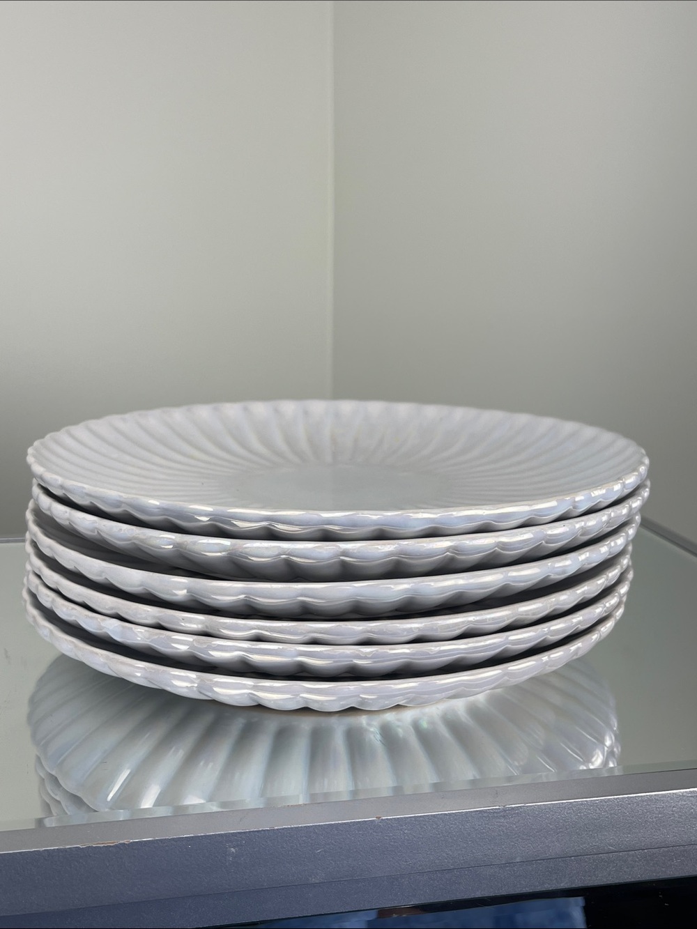 Godinger Elegant Sliver Glazed Dinner 10.5” Plate Set of 6
